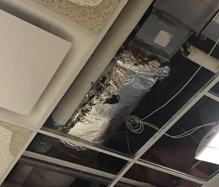 Broken pipe in the ceiling