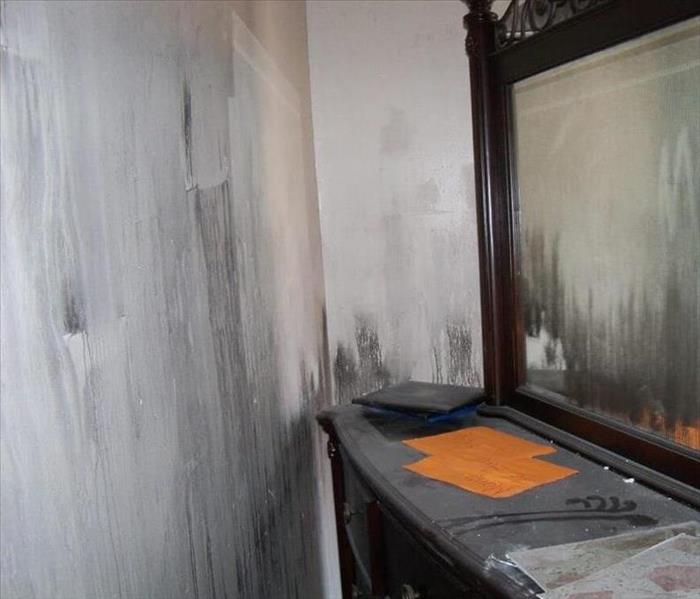 Soot stained walls